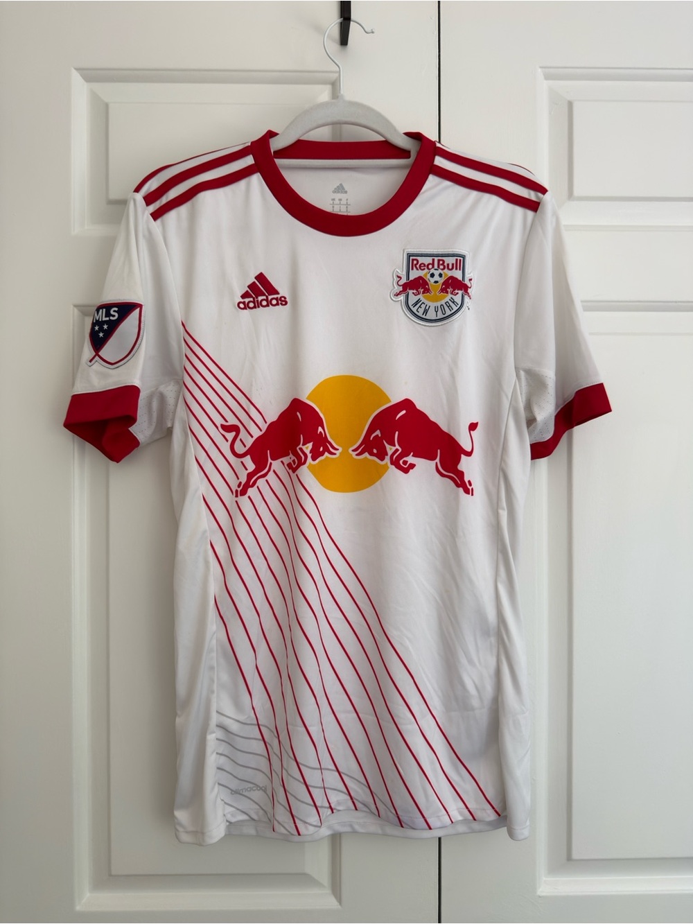 adidas White, Red & Yellow New York Red Bulls Unisex Soccer Jersey